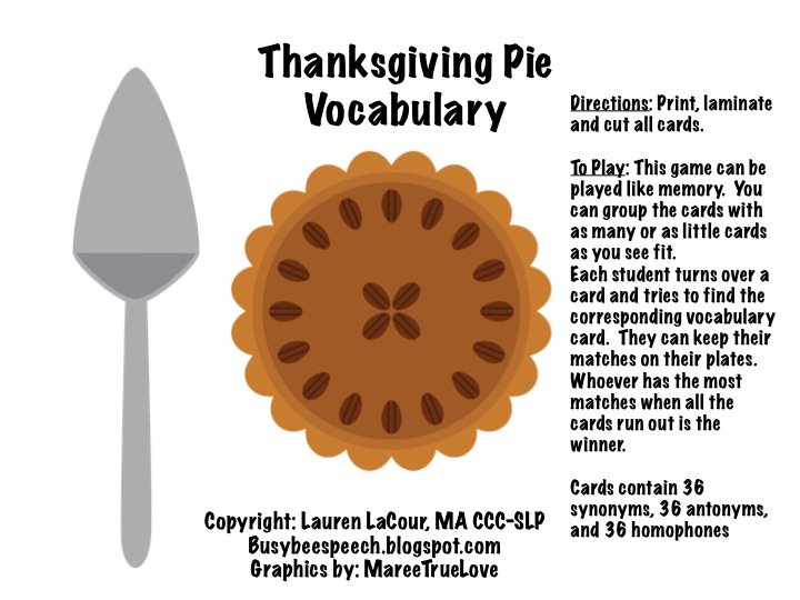 Synonyms Activity No Print Speech Therapy