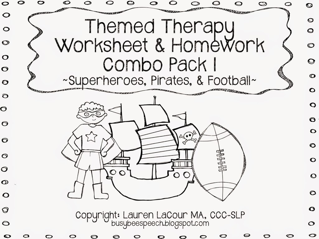 Themed Therapy Worksheet Combo