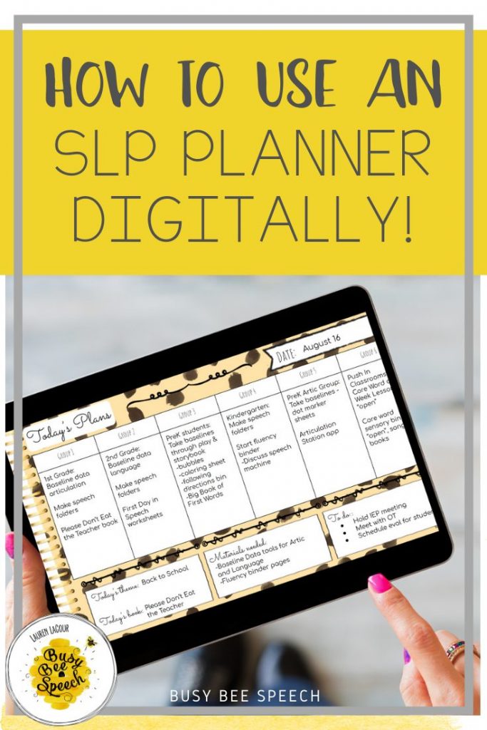 How to use a digital SLP planner