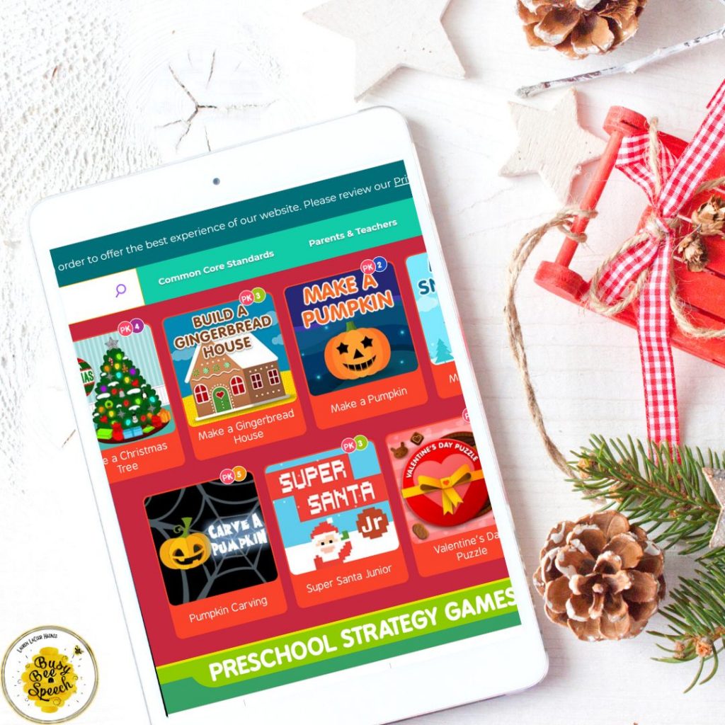 website for holiday ideas for teletherapy