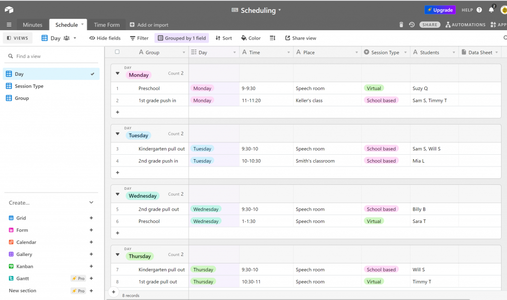 airtable scheduling example