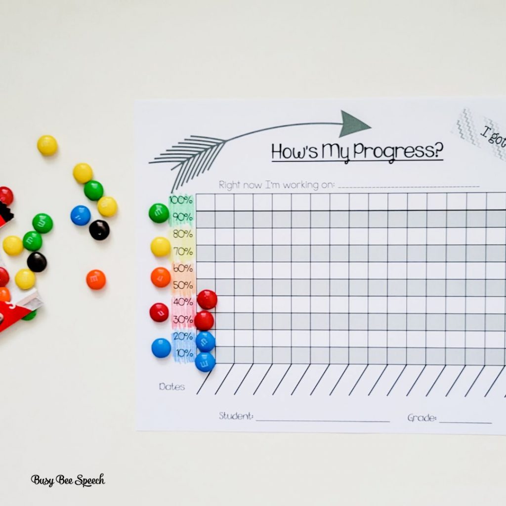 student goal tracker progress chart