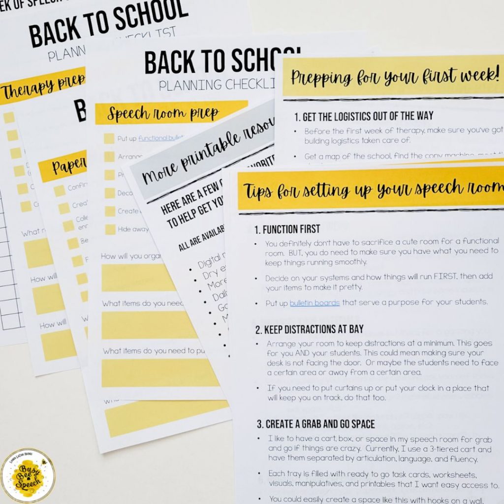 back to school planning guide for SLPs