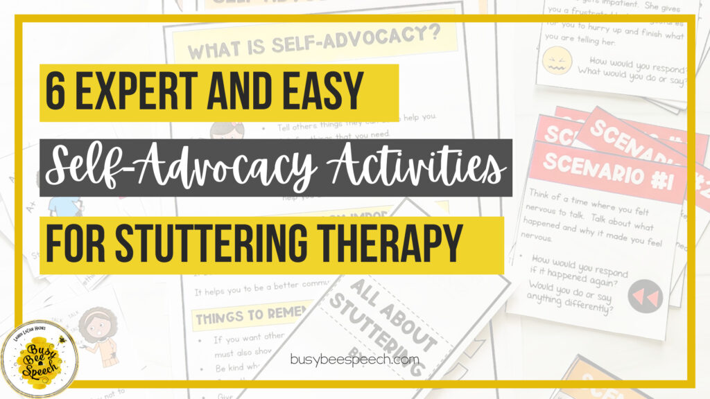 self-advocacy activities for stuttering therapy
