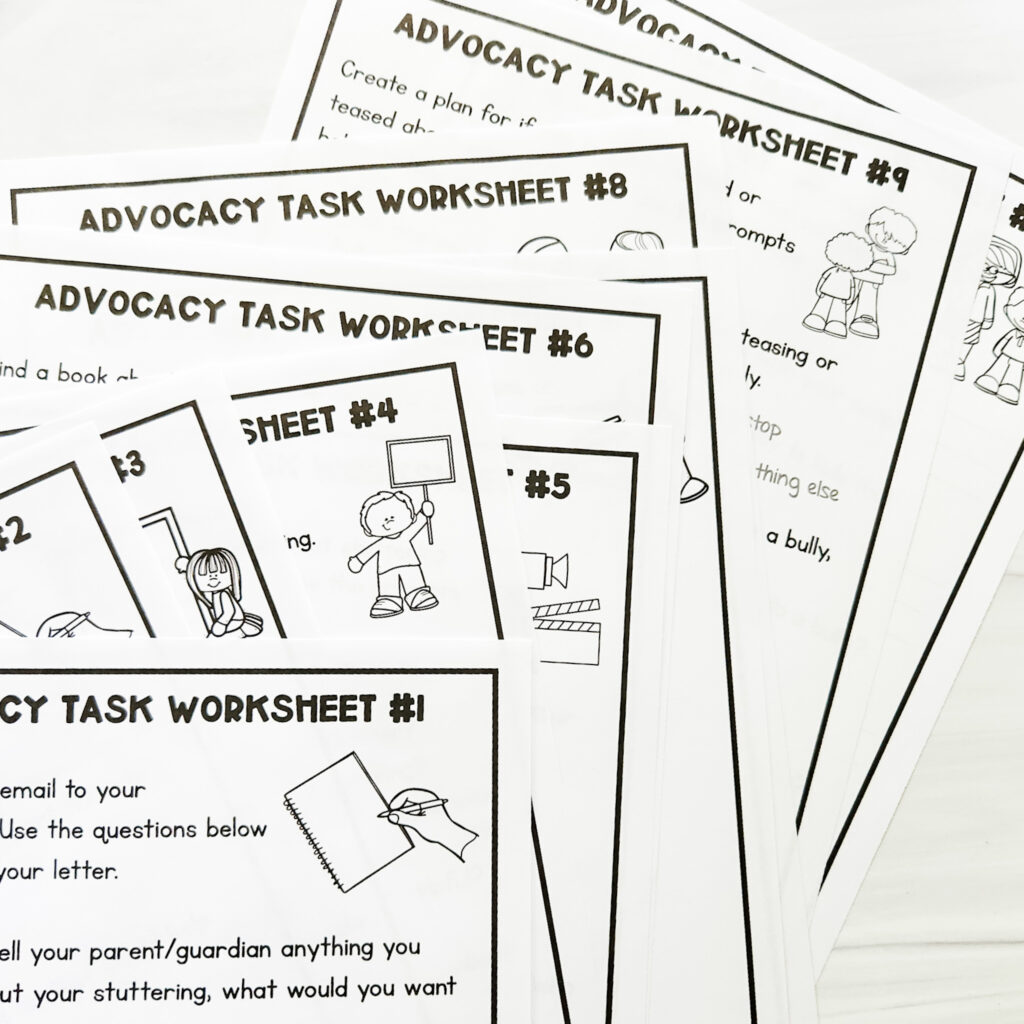 education activities for stuttering therapy