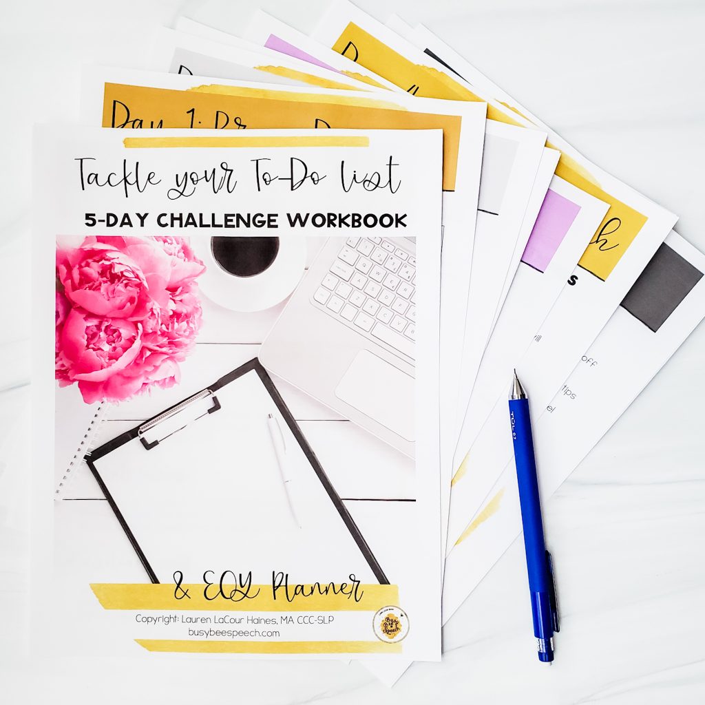 Speech therapy tackle your to do list challenge workbook