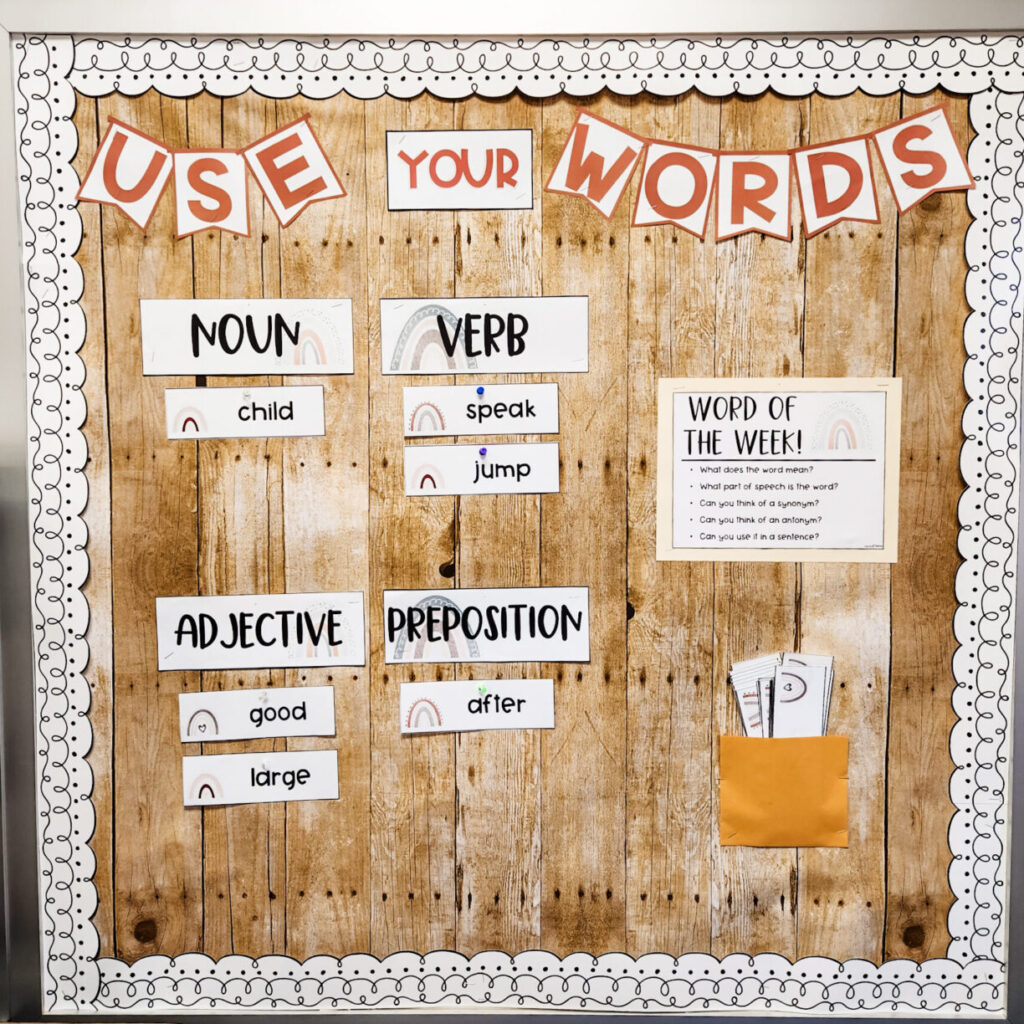 use your words vocabulary bulletin board