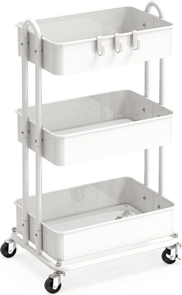3 tiered rolling cart for grab and go speech room decor